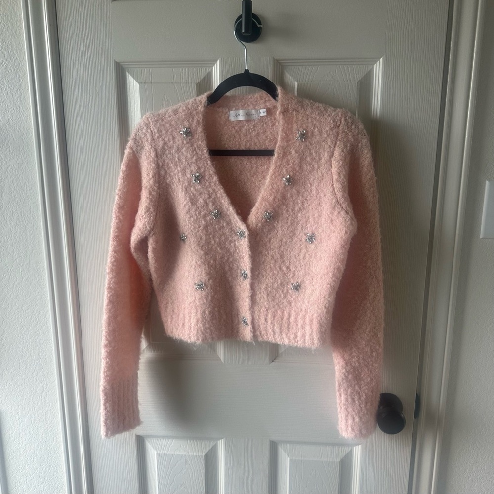 Nordstrom All in Favor Blush Pink Fuzzy Cardigan